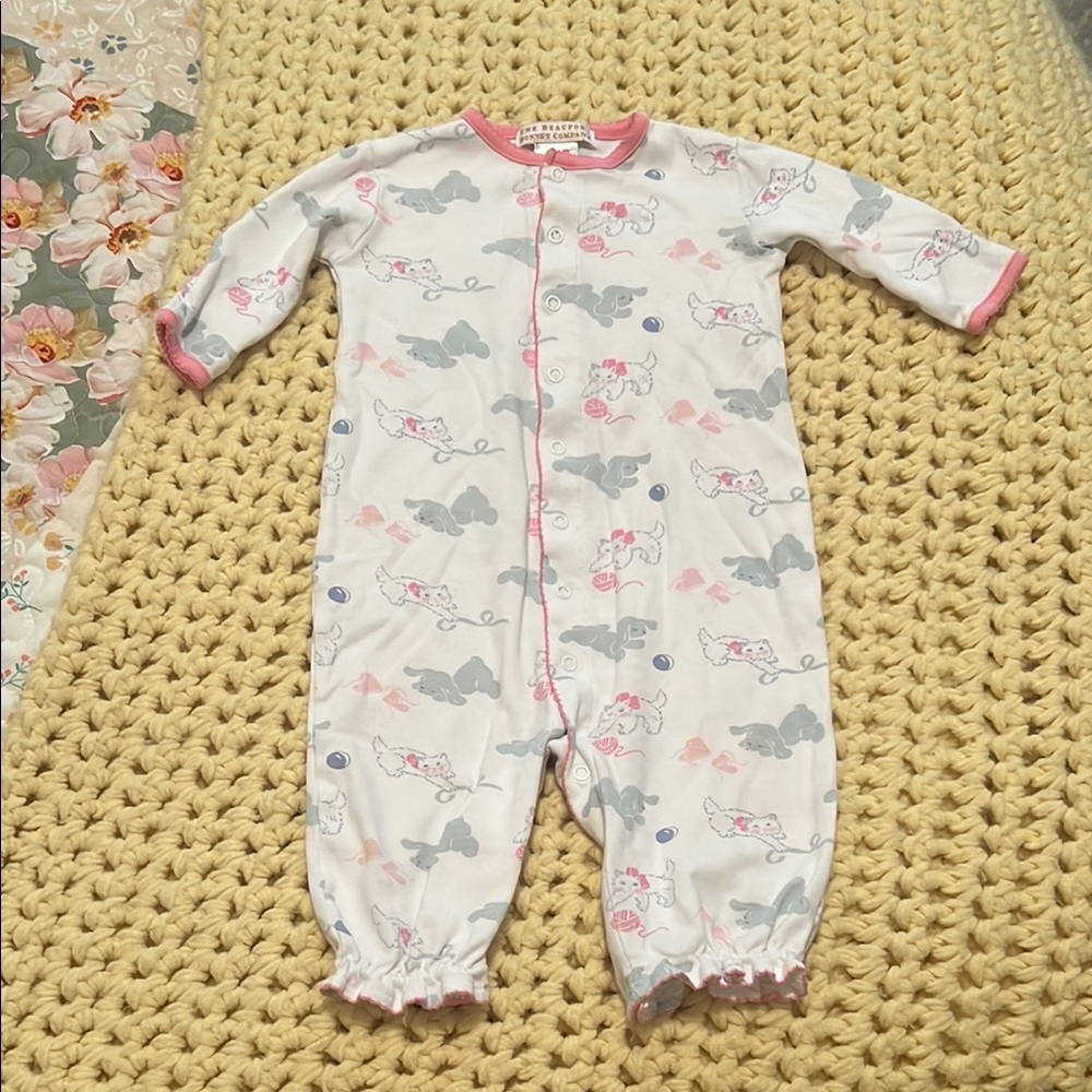 TBBC Cat & Dog Print Best Friends Convertible Onesie 0-3m